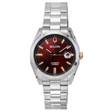 Bulova Surveyor Stainless Steel Burgundy Dial Automatic 98B422 MenS Watch