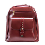 M Series | MADISON | Leather Business Laptop Tablet Backpack Red