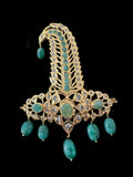 DJTK363 Hyderabadi sarpech in emeralds ( READY TO SHIP )