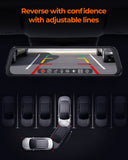 M4 3ch Mirror Dash Cam with 1080P 60fps Front+Rear+Bumper/Cabin Cameras, 12"IPS Touchscreen