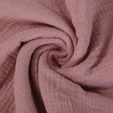 JLIKA 100% Cotton Double Gauze Muslin Fabric, Waffle Pattern, Dusty Pink, 60 Inches