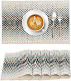 Ruvanti Placemats Set of 6, 100% Cotton Place Mats of 13x19 – Faded