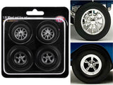 Drag Wheel and Tire Set of 4 pieces from 1957 Chevrolet 150 Gasser High Roller for 1/18 Scale Models by ACME
