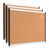 Amazon Basics Cork BulletinBoard, 23 x 17, Pin Board for Office & Home with Aluminum/Plastic Frame, 3 Pack