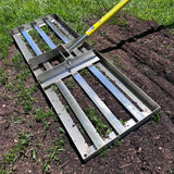 Rocklin Lawn Leveling Rake | Stainless Steel Surface Leveling Tool | Level Soil or Dirt Ground Surfaces Easily | 30x 10G