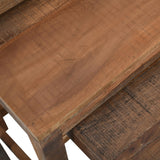 Jofran Reclamation Rustic Reclaimed Solid Wood Three-Piece Nesting Tables