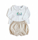 Carson and Friends Hand Embroidered Mallard Banded Short Set