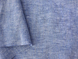 100% Linen Fabric - Yarn Dyed Chambray, Pre-Washed, Lightweight Crisp & Cool Handfeel, 52-54 Wide - The Linen Lab (Dusky Blue 69