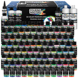 Pouring Masters 84Color Ready to Pour Acrylic Pouring Paint Set with Silicone Oil & Gloss Medium Premium PreMixed High Flow