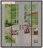 Magnetic Screen Door for Sliding & French Doors 72x80,Thicker 250 g/? Mesh,Closely Spaced Magnets for a Tight Seal,Double Door M