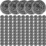Reallnaive 60 Pcs Stainless Steel Wool Scrubber Bulk Steel Wool Sponges Pack Metal Dishwashing Wire Scouring Pads Heavy Duty Cle