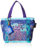 Laurel Burch Bag, 11 by 3 by 8Inch, Indigo Cats, Medium Blue