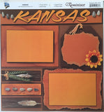 Kansas Collage 12 x 12 Scrapbook Paper 1 Sheet (SFL016)