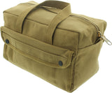 ARMYU Heavy Duty Small Tool Bag Tactical Cotton Canvas Mechanics Bag, 11 x 7 x 6, Coyote Brass Zipper