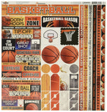 Reminisce TBAC100 Basketball Cardstock Sticker, 12 by 12, Multicolor