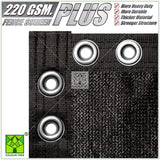 Colourtree Plus Extra Heavy Duty Fence Privacy Screen Mesh Cover - Commercial Grade 220 Gsm - Heavy Duty - 3 Years Warranty (6 X 50 Black) -Like New