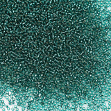 Bala&Fillic Size 12/0 Glass Seed Beads Peacock Blue Color 2mm Transparent Silver Lined Seed Beads for Making Bracelet Necklace a