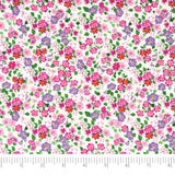 Singer Print Fabric, 100% Cotton, Packed Pink Flowers, Cut by The Yard