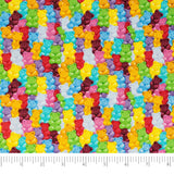 Singer Print Fabric, 100% Cotton, Rainbow Gummy Bears, Cut by The Yard