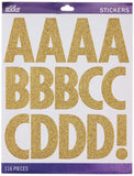 Sticko Alphabet Stickers, Regular X-Large, Gold Glitter Futura