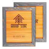 Rustic Wooden Picture Frame 8x10 - Grey Set of 2-100% Natural Eco Solid Wood and High Definition Real Glass for Wall Mounting Ta