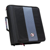 CaseIt The Classic Zipper Binder 2 Inch ORings Multiple Pockets 350 Sheet Capacity Comes with Shoulder Strap Black D