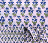 Indian Hand Block Print 60/60 Smoke Pink 100% Cotton Fabric by The Yard, Lightweight Floral Quilting & Sewing Fabric for Dressma