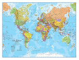 Laminated World Map - 17 x 22 - Map of the World - 2025 Updated - Detailed Cartography - Maps International