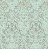 NuWallpaper NU2079 Nomad Damask Peel & Stick Wallpaper, Blue