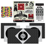 Scrapbook Customs Go Big Wrestling Themed Paper and Stickers Scrapbook Kit