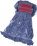 Amazon Basics LoopEnd Synthetic Mop Head, 5Inch Headband, Large, Machine Washable, Blue, 6Pack