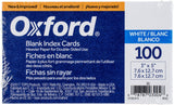 Oxford Index Cards 3X5 100/PkgBlank White