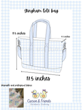 Carson and Friends Tote Bag- Baby Blue Gingham