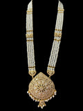 DLN129 jadau rani haar in pearls with earrings tika ( READY TO SHIP )
