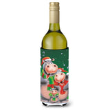 Caroline'S Treasures Hippo Family Caroling Wine Bottle Koozie Hugger, 750Ml, Multicolor