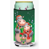 Caroline'S Treasures Hippo Family Caroling Tall Boy Koozie Hugger, Multicolor