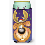Caroline'S Treasures Comic Reindeer Tall Boy Koozie Hugger, Multicolor