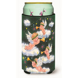 Caroline'S Treasures Angels On Green Tall Boy Koozie Hugger, Multicolor