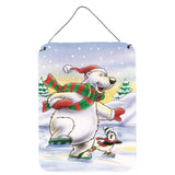 Caroline'S Treasures Holiday Polar Bears Ice Skating Wall Or Door Hanging Prints Aah7270Ds1216, 16Hx12W, Multicolor