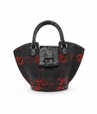 Abanico Large in Red Tartan/Black Leather