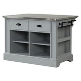 Ac00187 - Kitchen Island, Gray Finish - Urrur