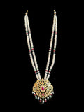DLN121 Moissanite with Ruby emerald sapphire long set with earrings ( READY TO SHIP )