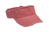 Dv101 | Drifter- Pigment Dyed, Garment Washed, Cotton Twill Distressed Visor With Self-Fabric Hook And Loop Closure - Coral