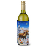 Caroline'S Treasures Christmas Gnome Riding Reindeer Wine Bottle Koozie Hugger, 750Ml, Multicolor