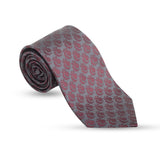 Crimson Elegance Silk Necktie – Charcoal Grey & Burgundy