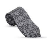 Manuscript Heritage Silk Necktie – Black & Grey