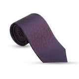 Manuscript Heritage Silk Necktie – Navy & Burgundy