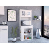 Tuhome Capienza Pantry Cabinet, Two Shelves, Two-Door Cabinet, Countertop For Microwave, One Drawer, Three Lateral Shelves-White