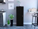 Tuhome Belleria Pantry, Handle, One-Door Cabinet, Four Internal Shelves, Black, For Kitchen Room