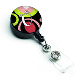 Caroline'S Treasures Letter U Monogram, Retro In Black Retractable Badge Reel, Multicolor (Am1002-Ubr)